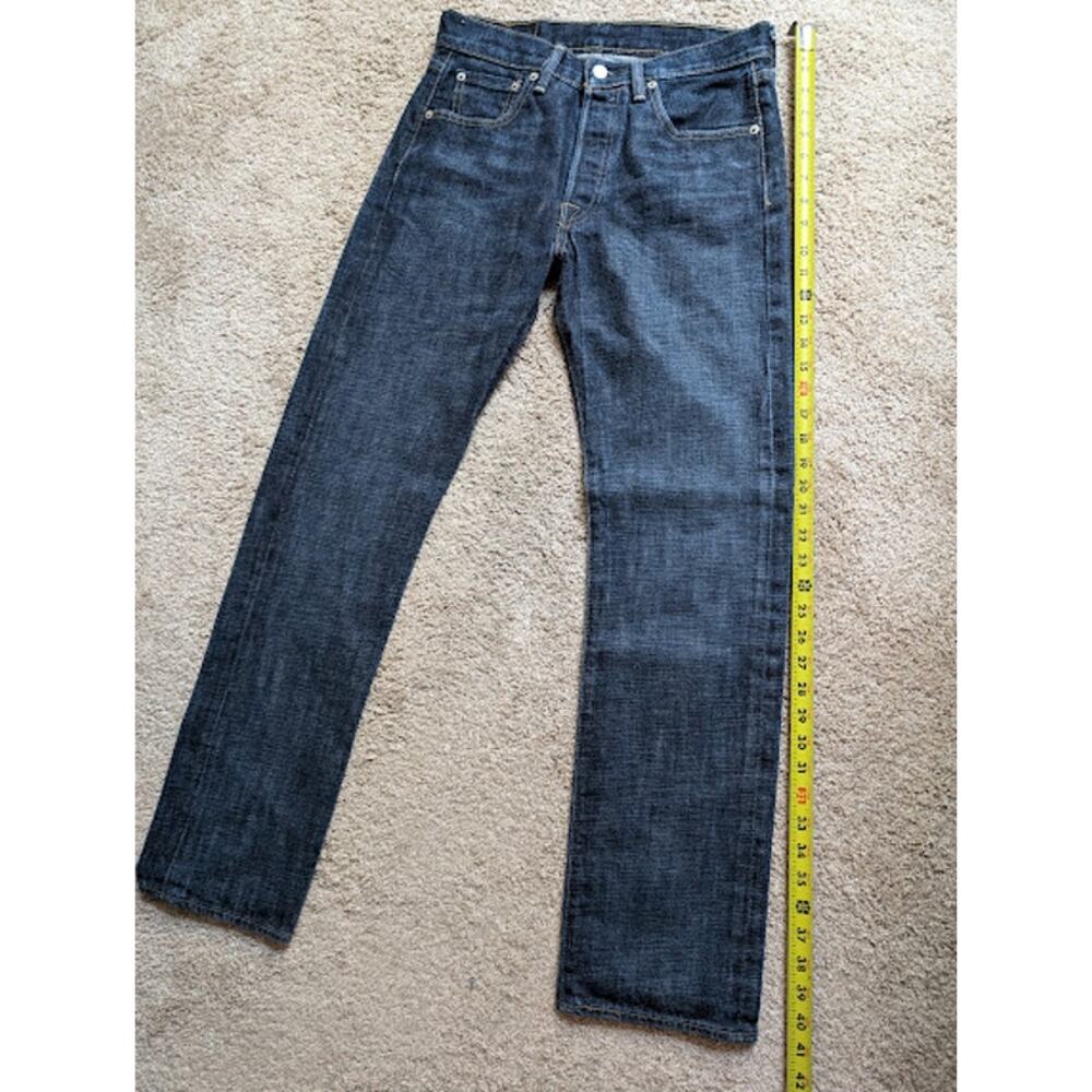 501 dark blue Levi Straus Jeans 30 W 32 L Retro bikercore Heritage Normcore - Picture 12 of 13